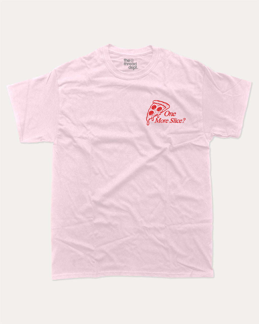 The Lazy Slice Pizza Club graphic t-shirt, Trendy pizza graphic t-shirt for men and women  fun, casual design perfect for everyday wear and food lovers. Pink.