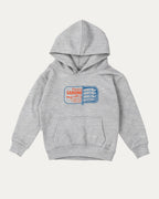 Tinned Sardines kids graphic hoodie with cozy fit and fun design, perfect for school, play, and gifting. Heather Grey kids sweater.