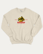 Traditional Pickles graphic sweatshirt with bold and humorous print, warm and cozy graphic for everyday wear. Perfect for adults and gift-giving. Natural pullover.