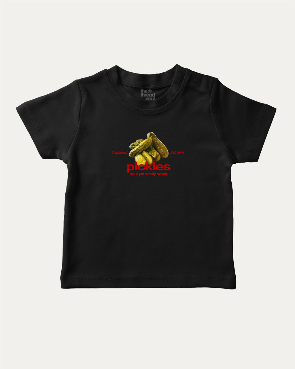 Traditional Pickles graphic tee with bold and humorous print, funny and trendy graphic. Perfect for adults and gift-giving. Black shirt.