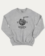 Vintage Japanese Ramen graphic pullover with miso ramen print, funny and vintage graphic for everyday wear. Perfect funny gifts for friends. Heather Grey pullover.