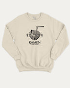 Vintage Japanese Ramen graphic pullover with miso ramen print, funny and vintage graphic for everyday wear. Perfect funny gifts for friends. Natural pullover.