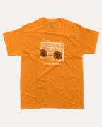 Fresh Beats Radio Funny Graphic Tee Unisex Cotton Crew Neck T-Shirt Orange Perfect For Gifts