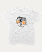 Fresh Beats Radio Funny Graphic Tee Unisex Cotton Crew Neck T-Shirt White Perfect For Gifts