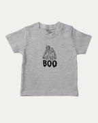 Boo Zombie graphic t-shirt with bold and humorous print, funny and trendy graphic. Perfect funny Halloween gifts for friends and family. Heather Grey shirt.