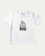Boo Zombie graphic t-shirt with bold and humorous print, funny and trendy graphic. Perfect funny Halloween gifts for friends and family. White shirt.