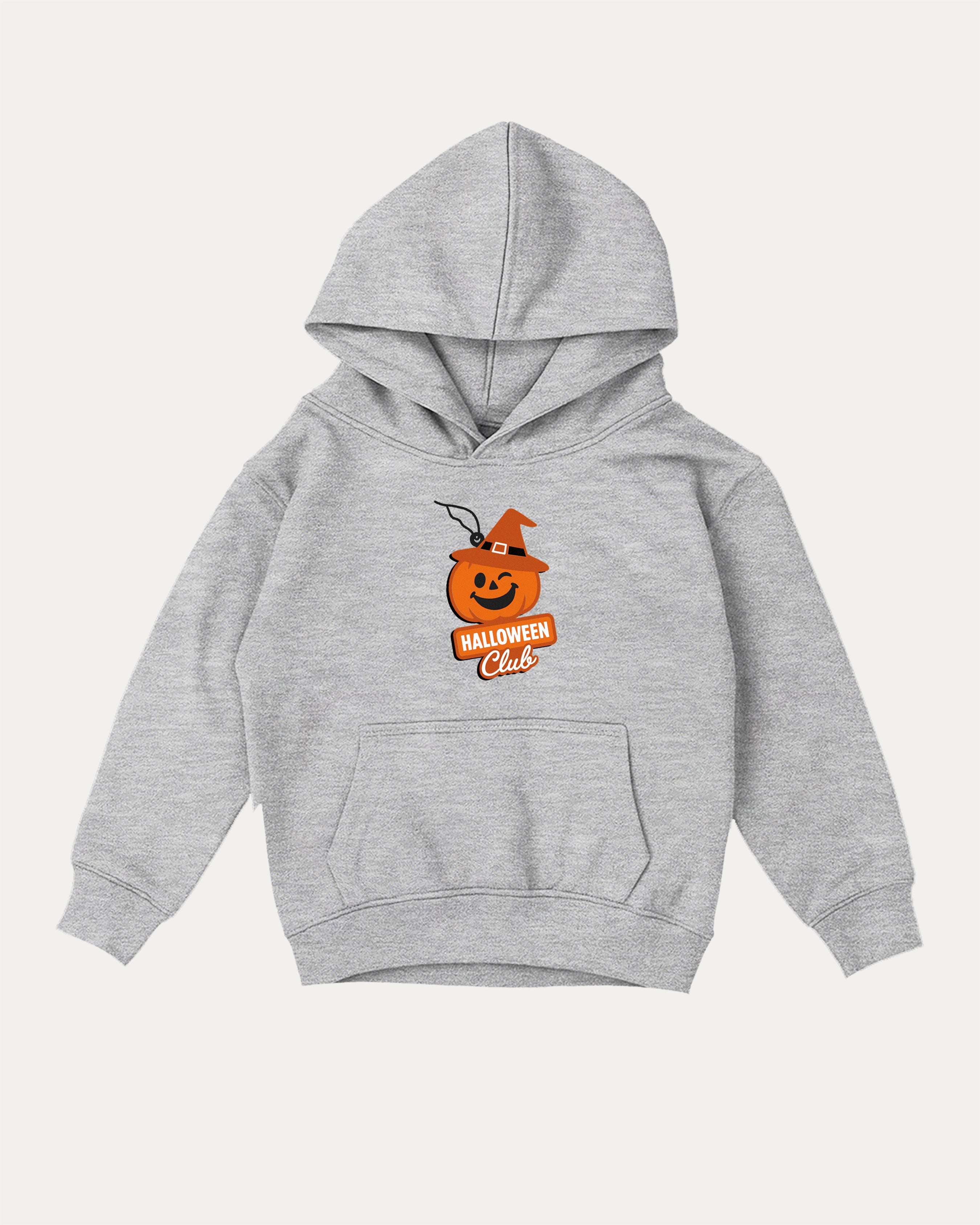 Halloween Club Freshener kids graphic hoodie with cozy fit and fun design, perfect for school, play, and gifting. Heather Grey kids sweater.