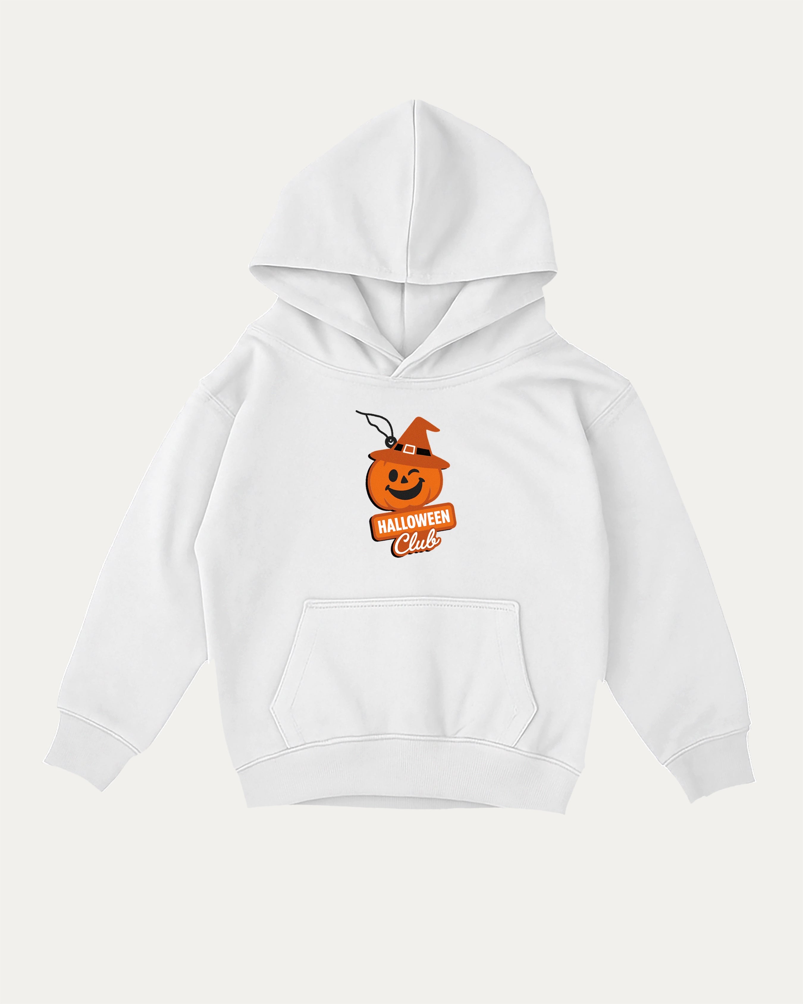 Halloween Club Freshener kids graphic hoodie with cozy fit and fun design, perfect for school, play, and gifting. White kids sweater.