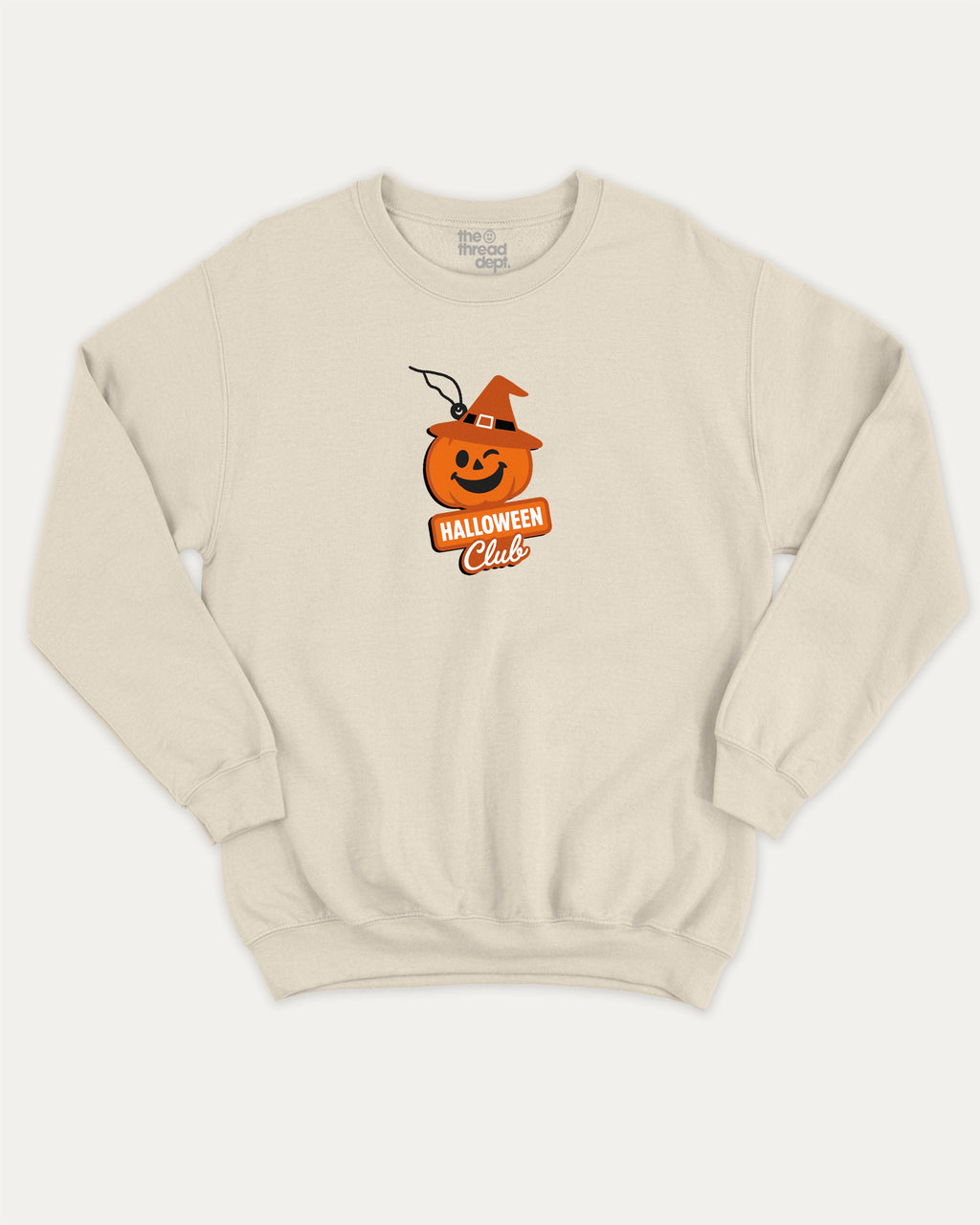 Halloween Club Freshener graphic pullover with funny and cute print, funny and vintage graphic for everyday wear. Perfect funny Halloween gifts for friends and family. Natural pullover.