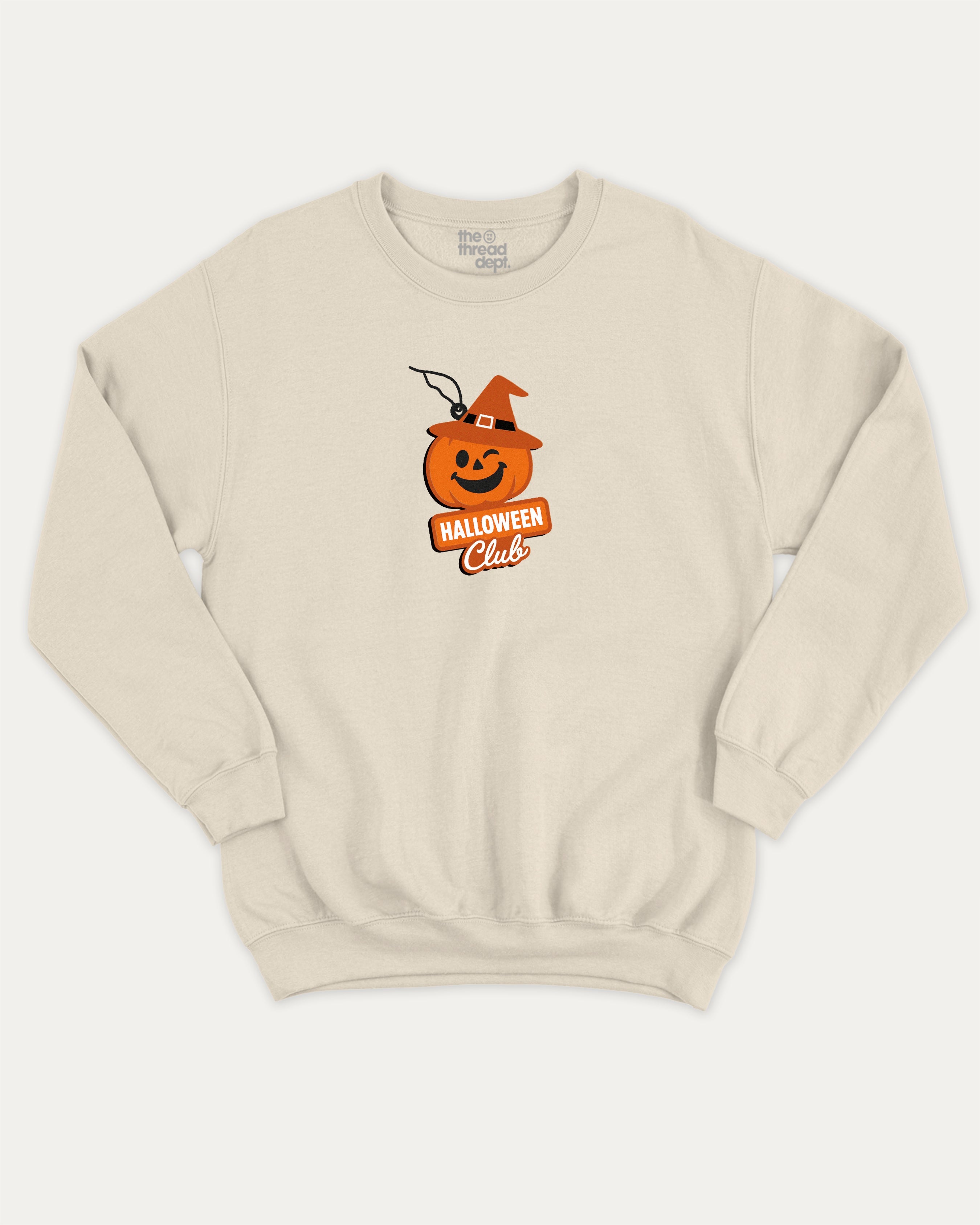 Halloween Club Freshener graphic pullover with funny and cute print, funny and vintage graphic for everyday wear. Perfect funny Halloween gifts for friends and family. Natural pullover.