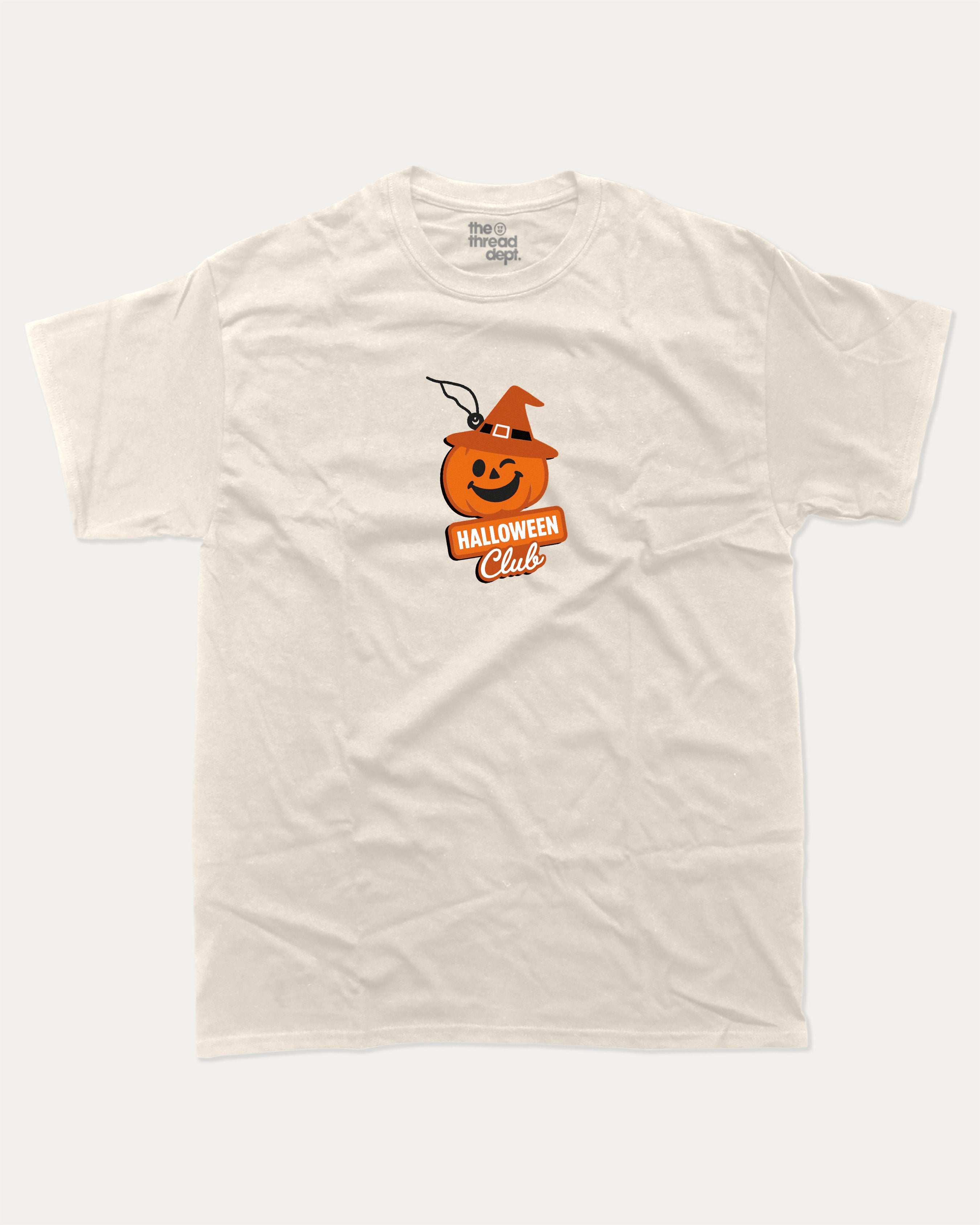 Halloween Club Freshener graphic t-shirt with bold and humorous print, funny and trendy graphic. Perfect funny Halloween gifts for friends and family. Cream shirt.