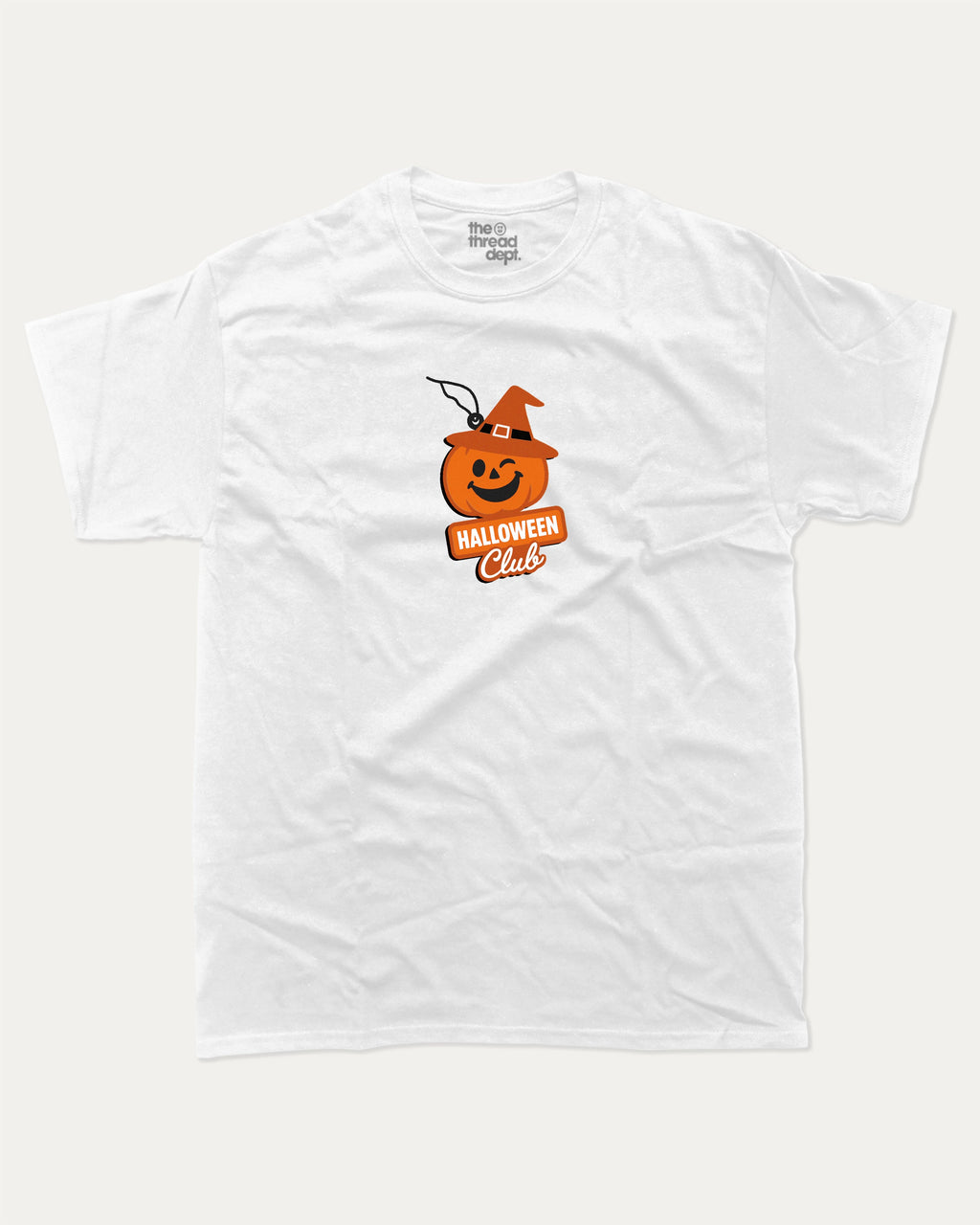 Halloween Club Freshener graphic t-shirt with bold and humorous print, funny and trendy graphic. Perfect funny Halloween gifts for friends and family. White shirt.