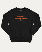 I am one spooky cookie graphic sweatshirt with bold and humorous print, Halloween Graphic T shirt, Spooky T shirt, Perfect Gift for Halloween Day, warm and cozy graphic for everyday wear. Perfect for adults and gift-giving. Black pullover.