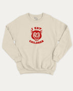 I eat children graphic sweatshirt with bold and humorous print, Perfect Gift for Halloween Day, Halloween Day Graphic T shirt, warm and cozy graphic for everyday wear. Perfect for adults and gift-giving. Natural pullover.