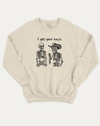 I got your back graphic sweatshirt with bold and humorous print, Perfect Gift for Halloween Day, Halloween Graphic T shirt, warm and cozy graphic for everyday wear. Perfect for adults and gift-giving. Natural pullover.