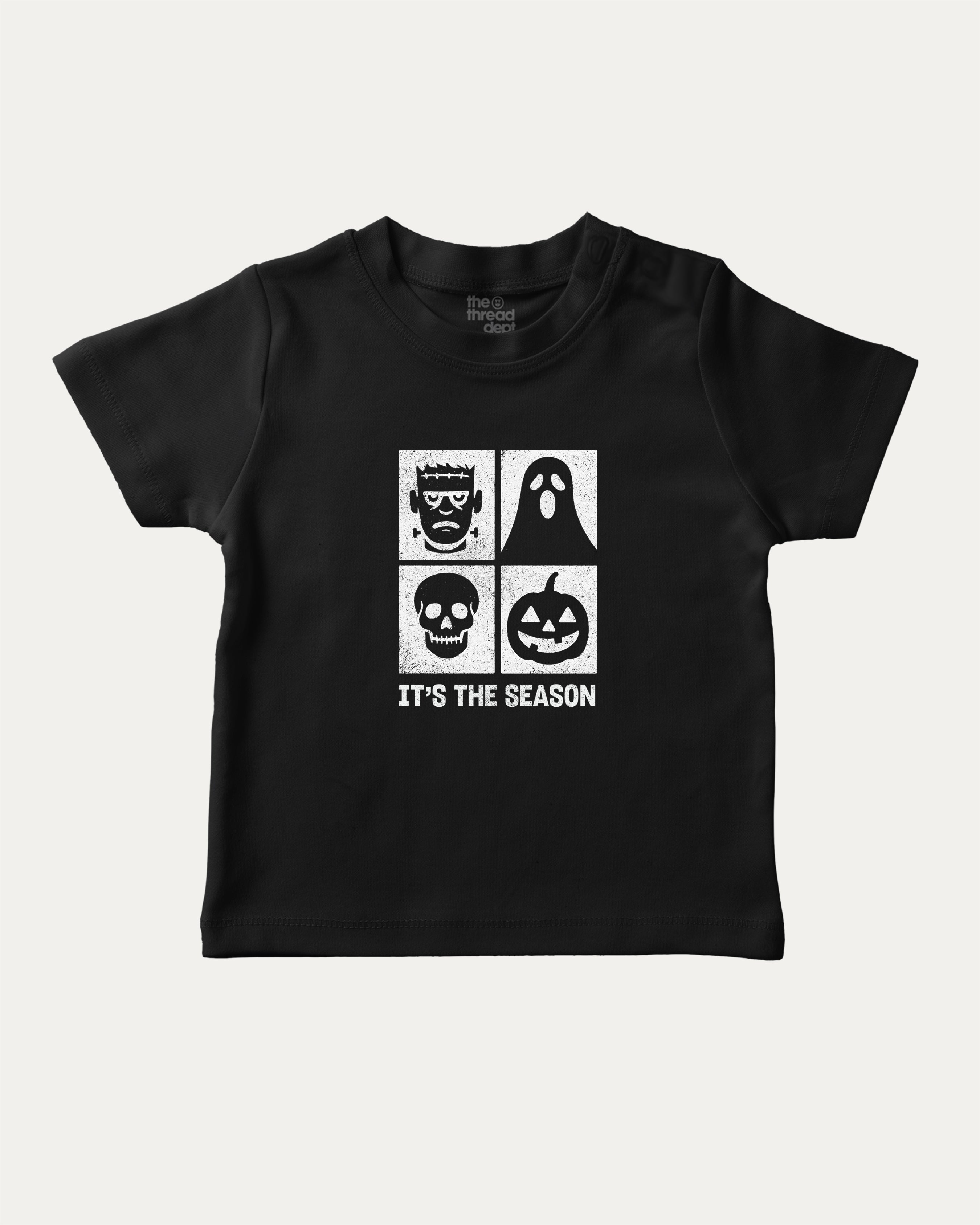 It's the season graphic tee with bold and humorous print, Halloween Graphic T shirt, Perfect Gift for Halloween day, funny and trendy graphic. Perfect for adults and gift-giving. Black shirt.