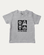 It's the season graphic tee with bold and humorous print, Halloween Graphic T shirt, Perfect Gift for Halloween day, funny and trendy graphic. Perfect for adults and gift-giving. Heather Grey shirt.
