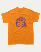 Spooky Kittens graphic tee with funny halloween graphic, funny and trendy graphic. Perfect for adults and gift-giving. Orange shirt.