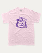 Spooky Kittens graphic tee with funny halloween graphic, funny and trendy graphic. Perfect for adults and gift-giving. Pink shirt.