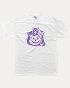 Spooky Kittens graphic tee with funny halloween graphic, funny and trendy graphic. Perfect for adults and gift-giving. White shirt.