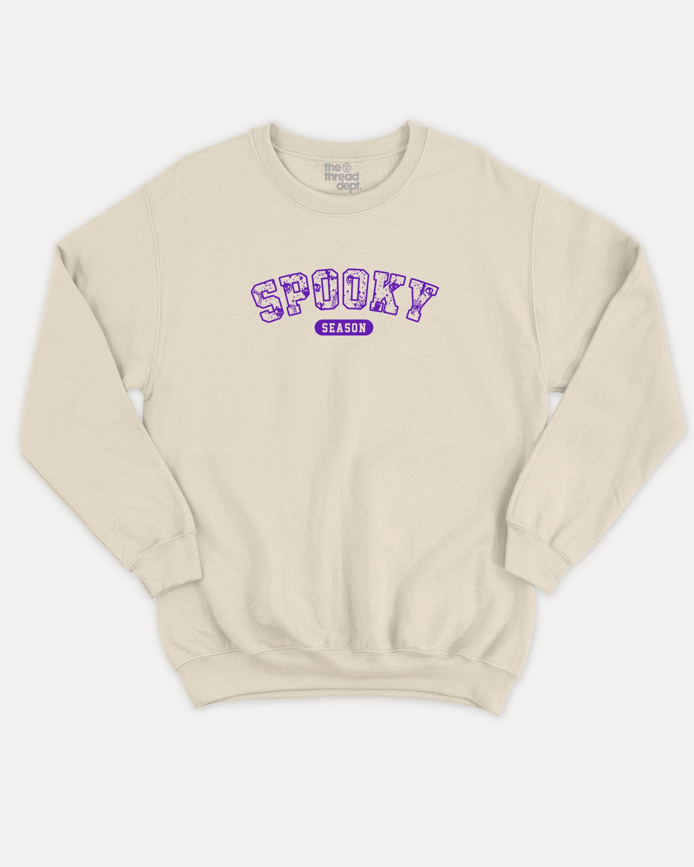 Spooky Season graphic sweatshirt with bold and humorous print, Perfect Gift for Halloween Day, Halloween Graphic T shirt, T shirt for celebrating Halloween Day, warm and cozy graphic for everyday wear. Perfect for adults and gift-giving. Natural pullover.