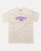 Spooky Season graphic tee with bold and humorous print, Perfect Gift for Halloween Day, Halloween Graphic T shirt, T shirt for celebrating Halloween Day, funny and trendy graphic. Perfect for adults and gift-giving. Cream shirt.