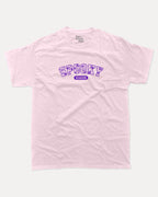 Spooky Season graphic tee with bold and humorous print, Perfect Gift for Halloween Day, Halloween Graphic T shirt, T shirt for celebrating Halloween Day, funny and trendy graphic. Perfect for adults and gift-giving. Pink shirt.