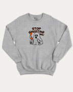 Stop Ghosting Me graphic sweatshirt with bold and humorous print, Perfect Gift for Halloween Day, Halloween Graphic T shirt, warm and cozy graphic for everyday wear. Perfect for adults and gift-giving. Heather Grey pullover.