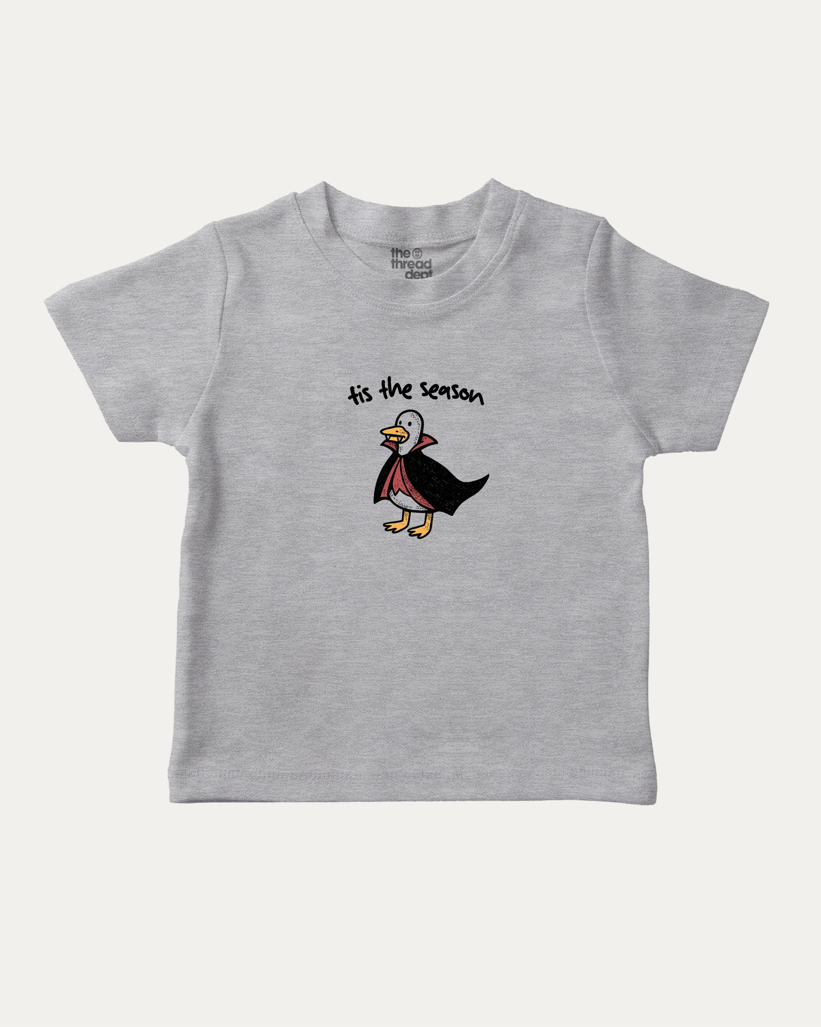 Tis The Season graphic tee with bold and humorous print, funny and trendy graphic. Perfect for adults and gift-giving. Heather Grey shirt.