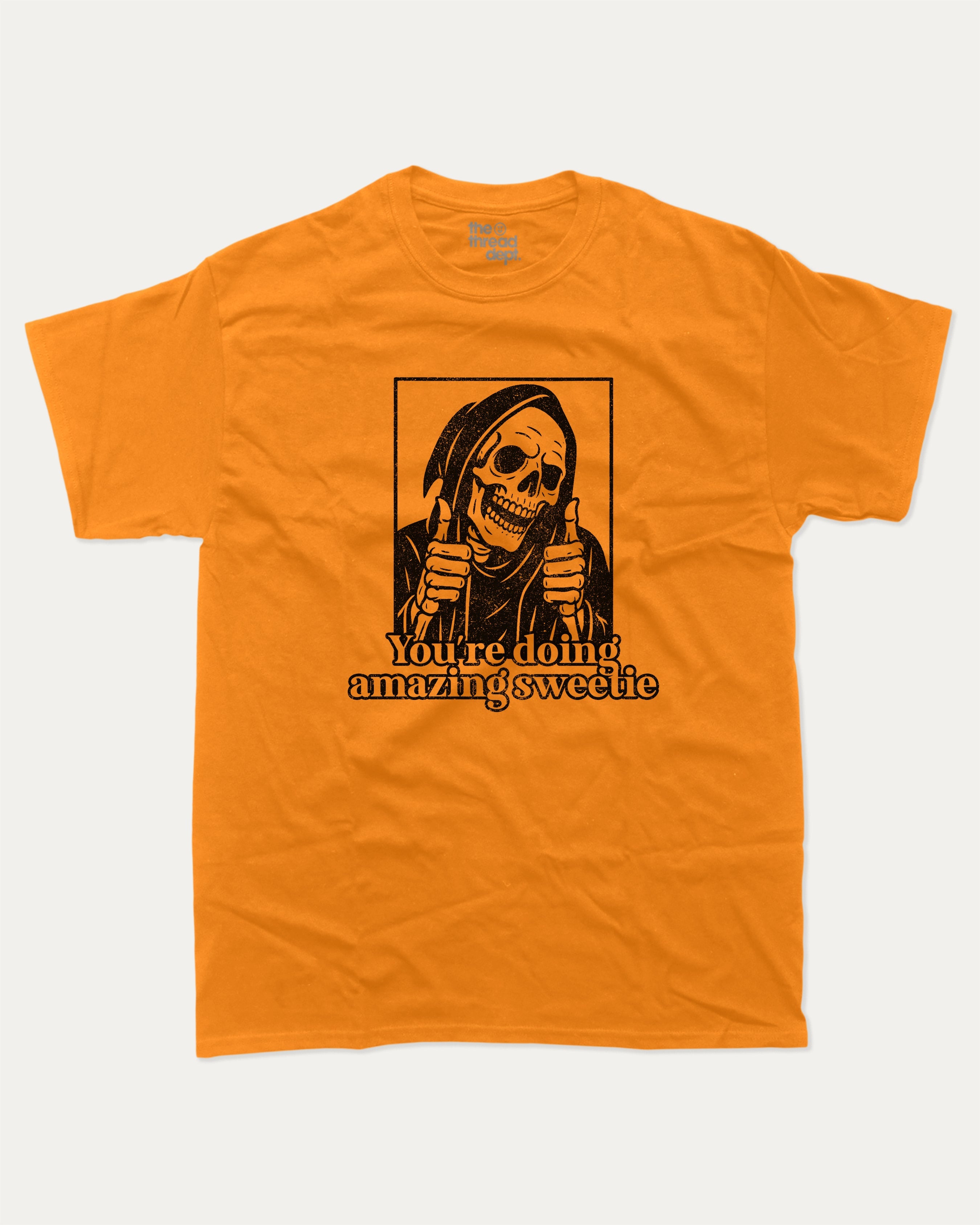 Youre Doing Amazing graphic t-shirt, perfect for adults. A must-have funny tee, Halloween Graphic Tee, Halloween Gift T shirt, unique gift idea. Orange.
