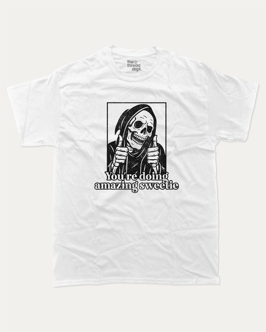 Youre Doing Amazing graphic t-shirt, perfect for adults. A must-have funny tee, Halloween Graphic Tee, Halloween Gift T shirt, unique gift idea. White.