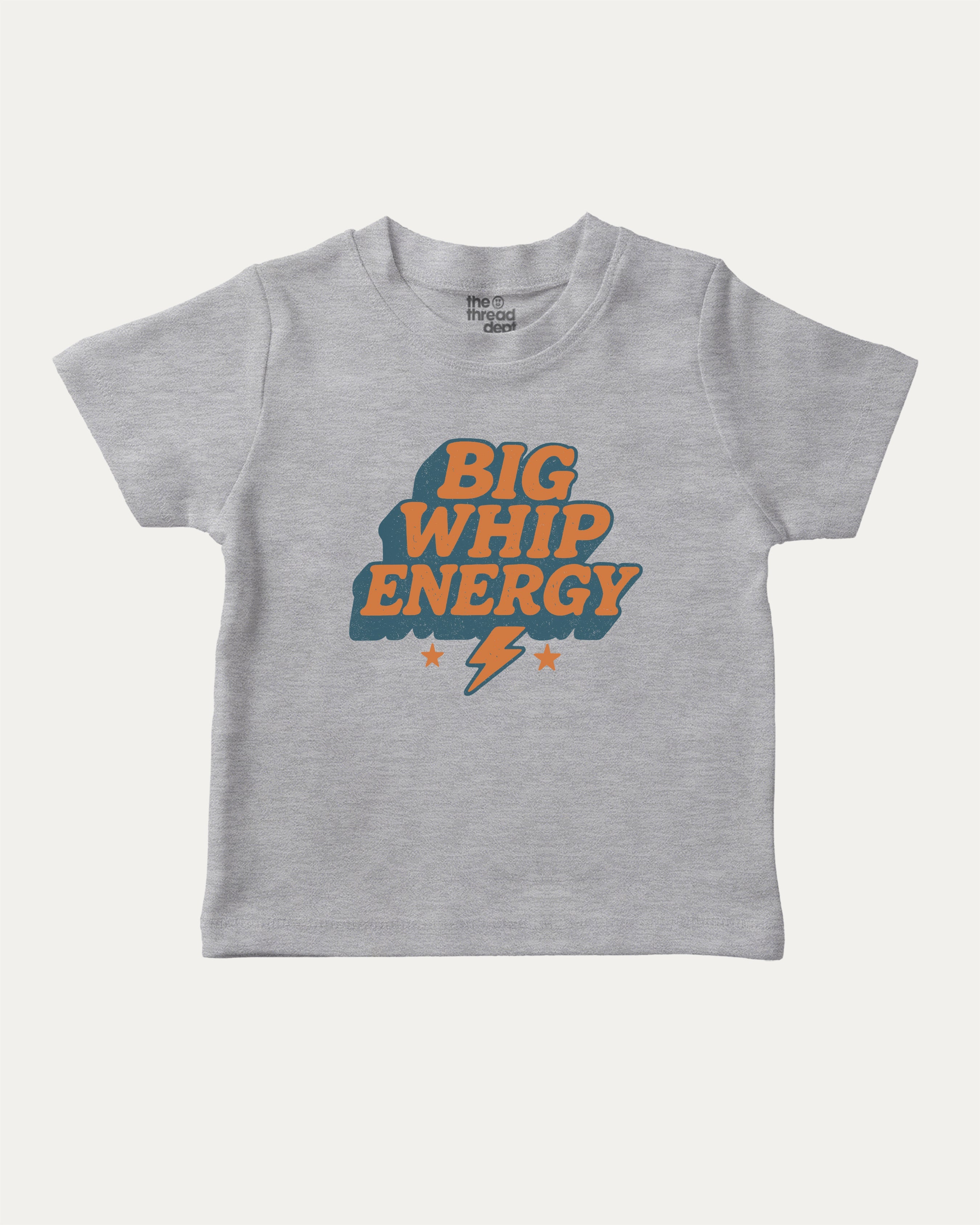 Big Whip Energy graphic tee with bold and humorous print, funny and trendy graphic. Perfect for adults and gift-giving. Heather Grey shirt.