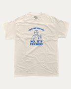 Can We Fix It graphic tee with bold and humorous print, funny and trendy graphic. Perfect for adults and gift-giving. Cream shirt.