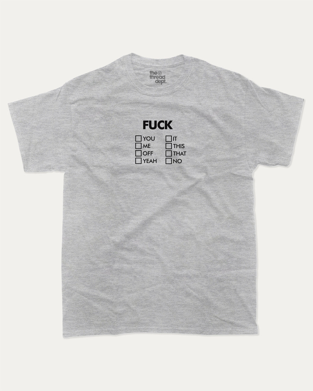 Check Box graphic t-shirt, perfect for adults. A must-have funny tee, trending meme shirt, unique gift idea. Heather Grey.