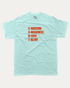 CUNT graphic tee with bold and humorous print, funny and trendy graphic. Perfect for adults and gift-giving. Celadon shirt.
