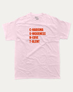 CUNT graphic tee with bold and humorous print, funny and trendy graphic. Perfect for adults and gift-giving. Pink shirt.