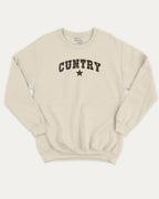 Cuntry graphic sweatshirt with bold and humorous print, Pun Graphic T shirt, Pun words tee, Funny Pun Graphic tees, warm and cozy graphic for everyday wear. Perfect for adults and gift-giving. Natural pullover.