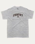 Cuntry graphic tee with bold and humorous print, Pun Graphic T shirt, Pun words tee, Funny Pun Graphic tees, funny and trendy graphic. Perfect for adults and gift-giving. Heather Grey shirt.