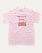 Cyberbullying graphic tee with bold and humorous print, funny and trendy graphic. Perfect for adults and gift-giving. Pink shirt.