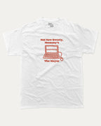 Cyberbullying graphic tee with bold and humorous print, funny and trendy graphic. Perfect for adults and gift-giving. White shirt.