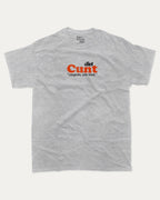 Diet Cunt graphic tee with bold and humorous print, funny and trendy graphic. Food Lover Graphic T shirt, Food T shirt, Perfect for adults and gift-giving. Heather Grey shirt.