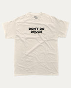 Don't Do Drugs Without Me graphic t-shirt, perfect for adults. A must-have funny tee, trending meme shirt, unique gift idea. Cream.