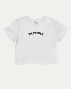 Ew People graphic crop tee with funny and trendy slogan print, perfect for women_ casual looks or layering. White crop t-shirt.