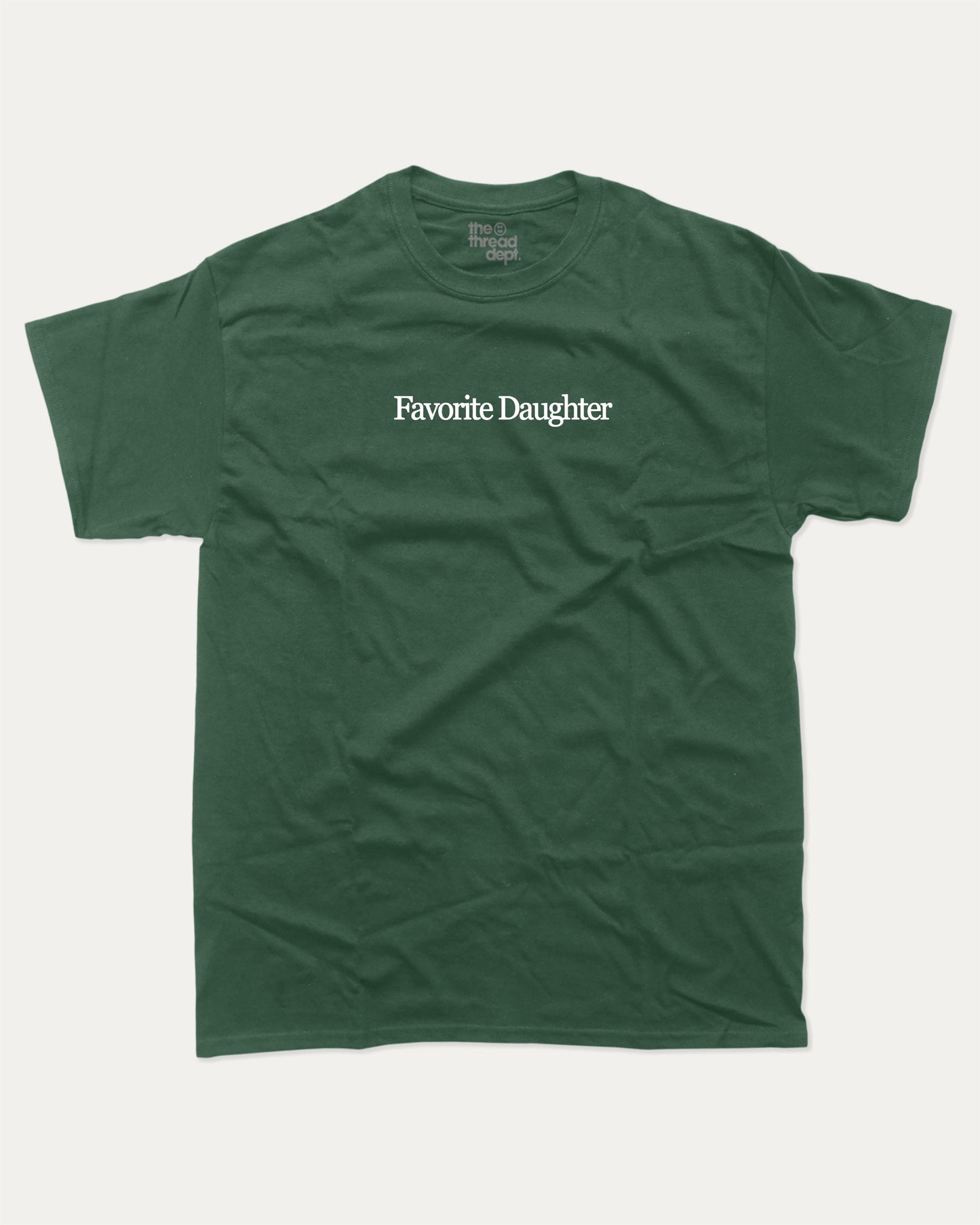 Favorite Daughter graphic t-shirt, perfect for adults. Funny Daughter tee, trending meme shirt, unique gift idea. Forest.