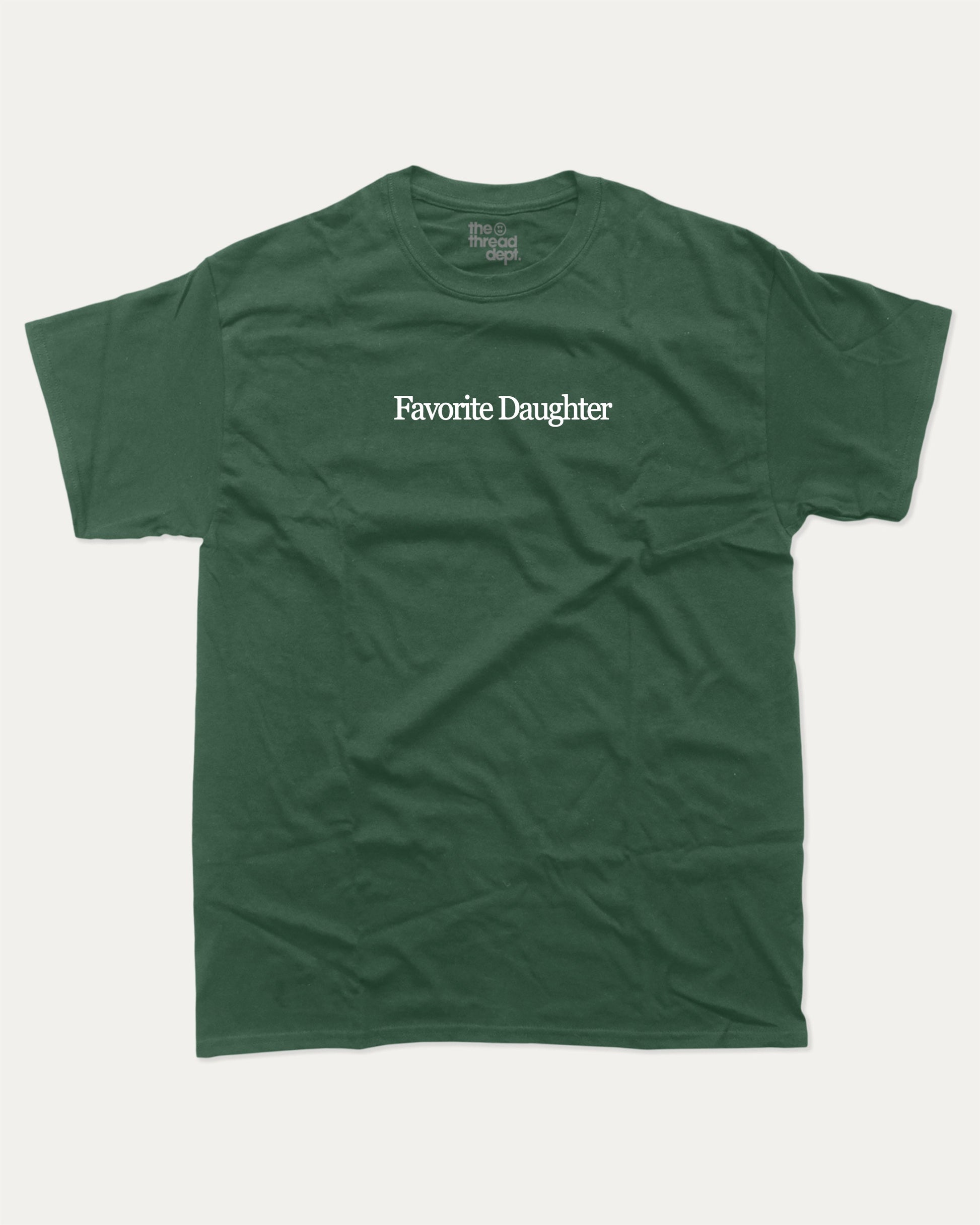 Favorite Daughter graphic t-shirt, perfect for adults. Funny Daughter tee, trending meme shirt, unique gift idea. Forest.