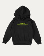 God bless your dad's genetics kids graphic hoodie with cozy fit and fun design, perfect for school, play, and gifting. Black kids sweater.