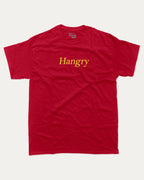 Hangry graphic tee with bold and humorous print, funny and trendy graphic. Perfect for adults and gift-giving. Cardinal shirt.