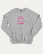 Hey Cancer graphic sweatshirt with bold and humorous print, warm and cozy graphic for everyday wear. Perfect for breast cancer awareness. Heather Grey pullover.