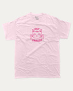 Hey Cancer graphic tee with bold and humorous print, funny and trendy graphic. Perfect for breast cancer awareness. Pink shirt.