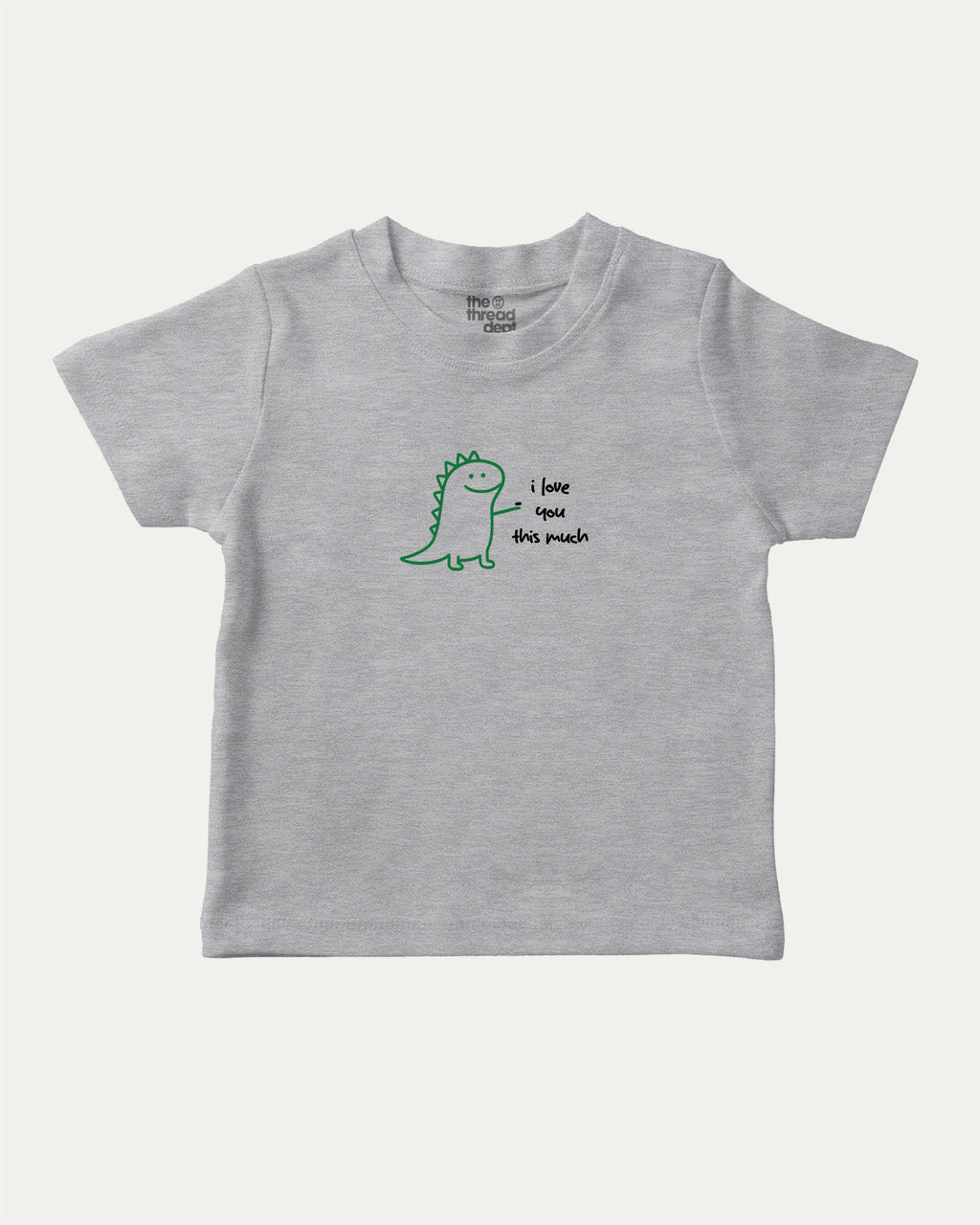 I Love You This Much graphic tee with cute and humorous print, funny and trendy graphic. Perfect for adults and gift-giving. Heather Grey shirt.